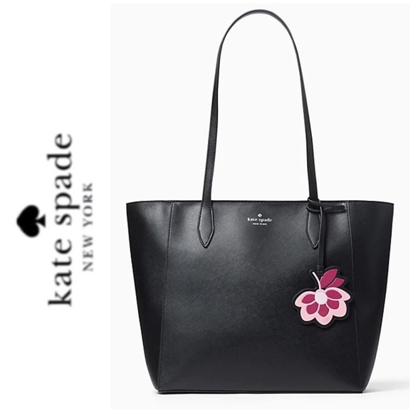 NWT Kate Spade Saffiano leather zip tote black - Picture 2 of 12
